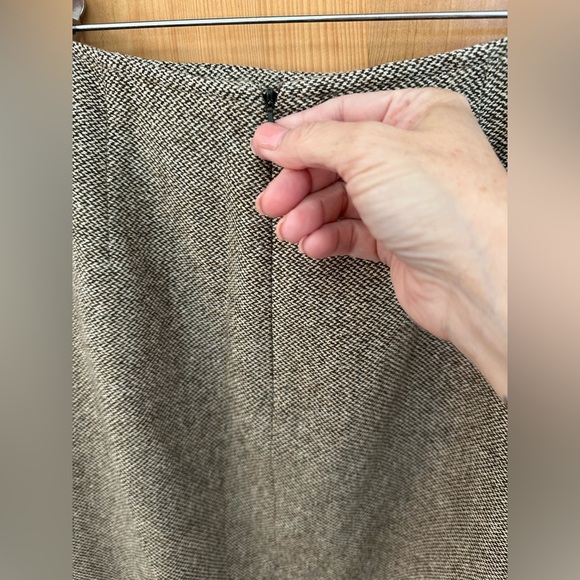 J Jill Wool Blend Fringe Edged Skirt Size 6 Petite Tweed Academia New Preppy - Picture 5 of 9